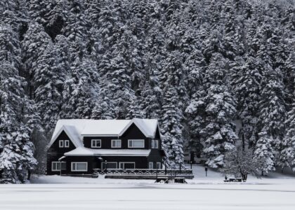 House surrounded by winter weather - we offer winterizing services in southwest Michigan